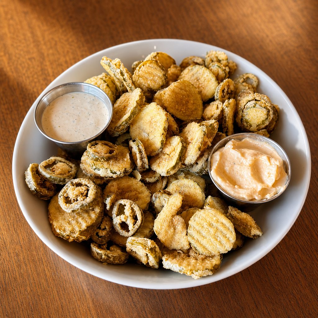 Fried Pickles and Jalapenos.
